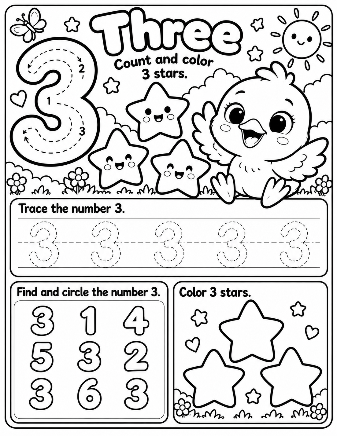 Jucyloo Adventures Counting Workbook Printable | Numbers 1–10 | Ages 3–6