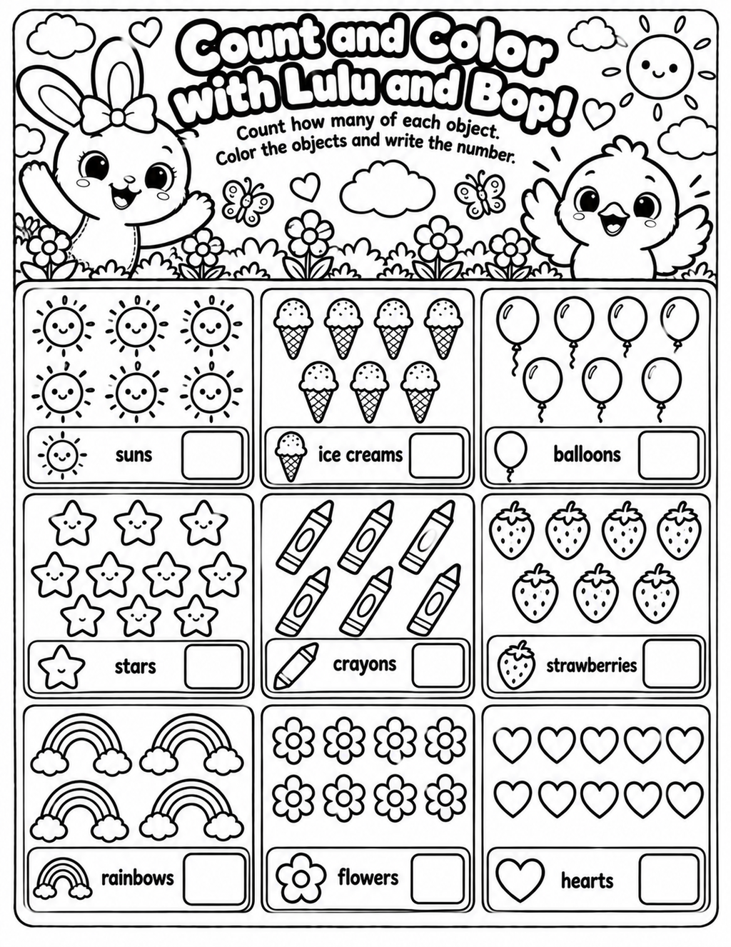 Jucyloo Adventures Counting Workbook Printable | Numbers 1–10 | Ages 3–6